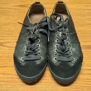 Burberry Vintage Black Leather Samba Style Sneakers
